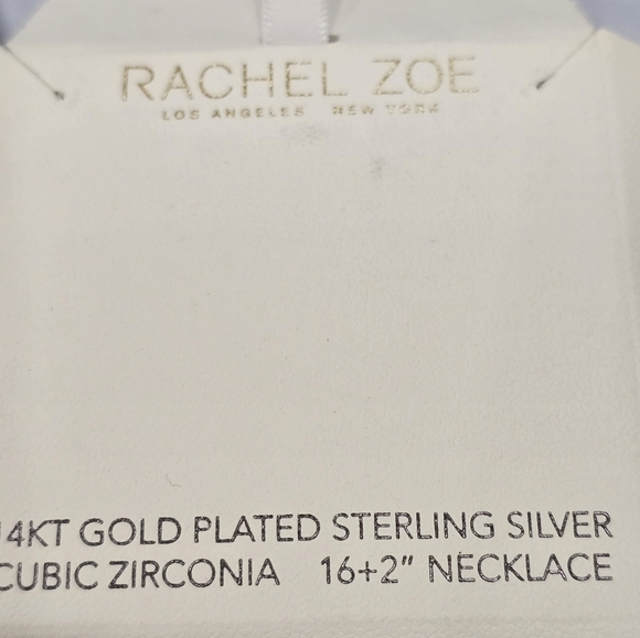 Rachel Zoe Gold Plated Sterling Silver Cubic Zirconia Necklace Letter "K" 16" +2 - Picture 2 of 4